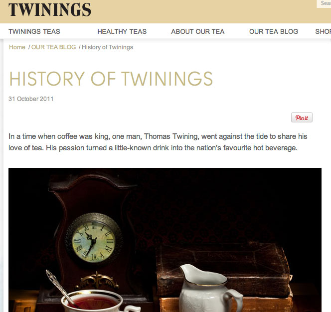 History of Twinings Tea
