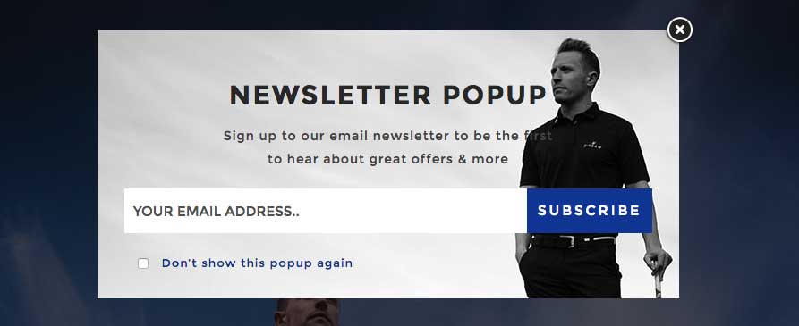 A newsletter popup