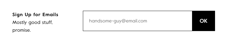 Good example of an email signup form