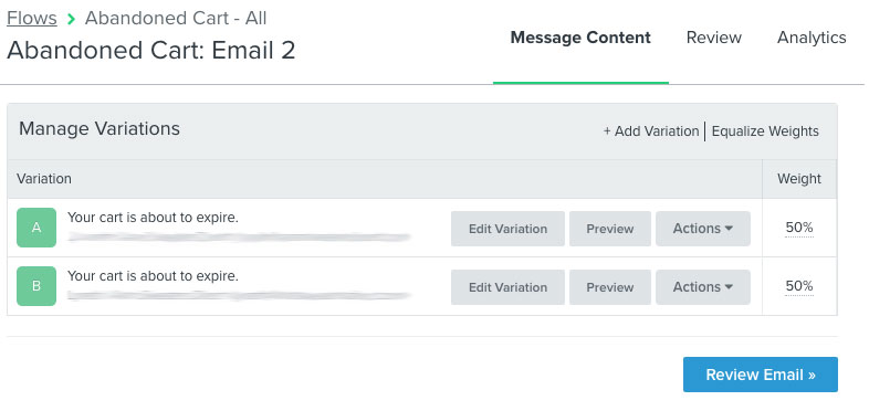 How to a/b test email using Klaviyo