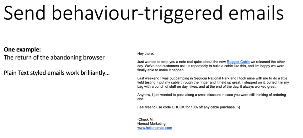 How to send behaviour-triggered emails