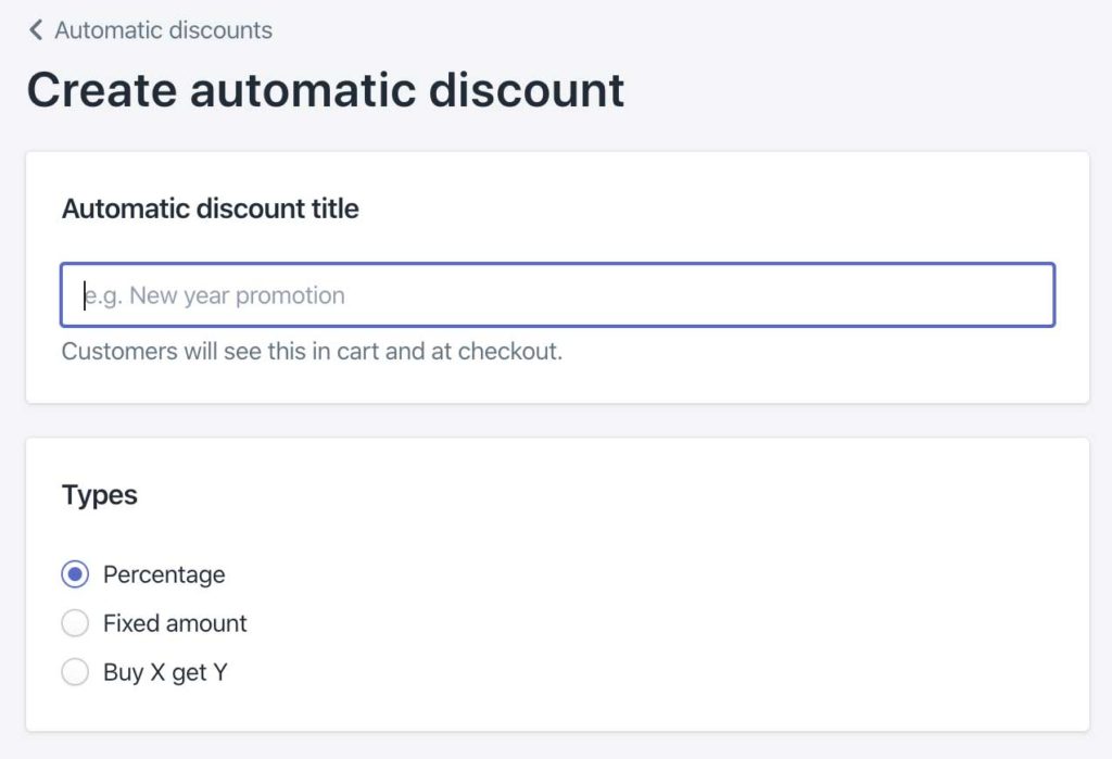 create automatic discount shopify